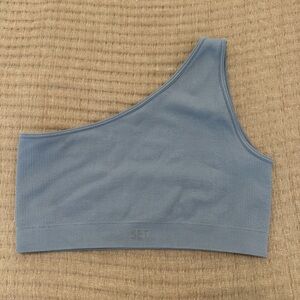 Set active one shoulder sports bra- purple size medium